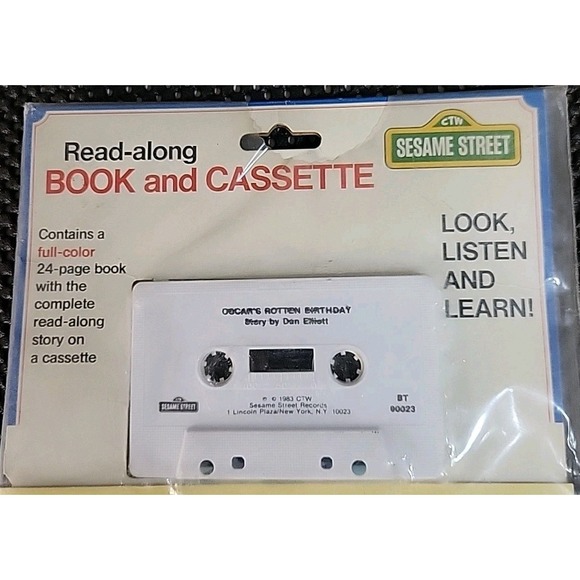 Vtg Oscar's Rotten Birthday Sesame Street Read Along Book Story Cassette Sealed - Picture 4 of 8